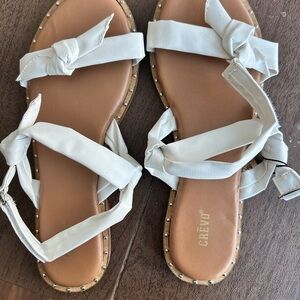 CREVO White Strappy Sandals
